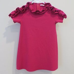 IL GUFO fuchsia pink short sleeves girls dress with ruffle SIZE 4 YRS